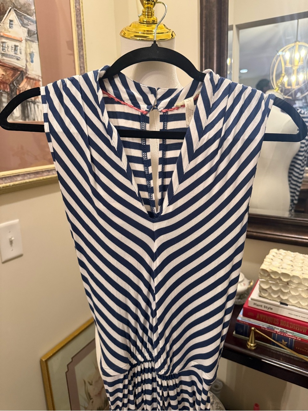 Matilda Jane x Joanna Gaines Navy and White Striped Sleeveless Jumpsuit Romper